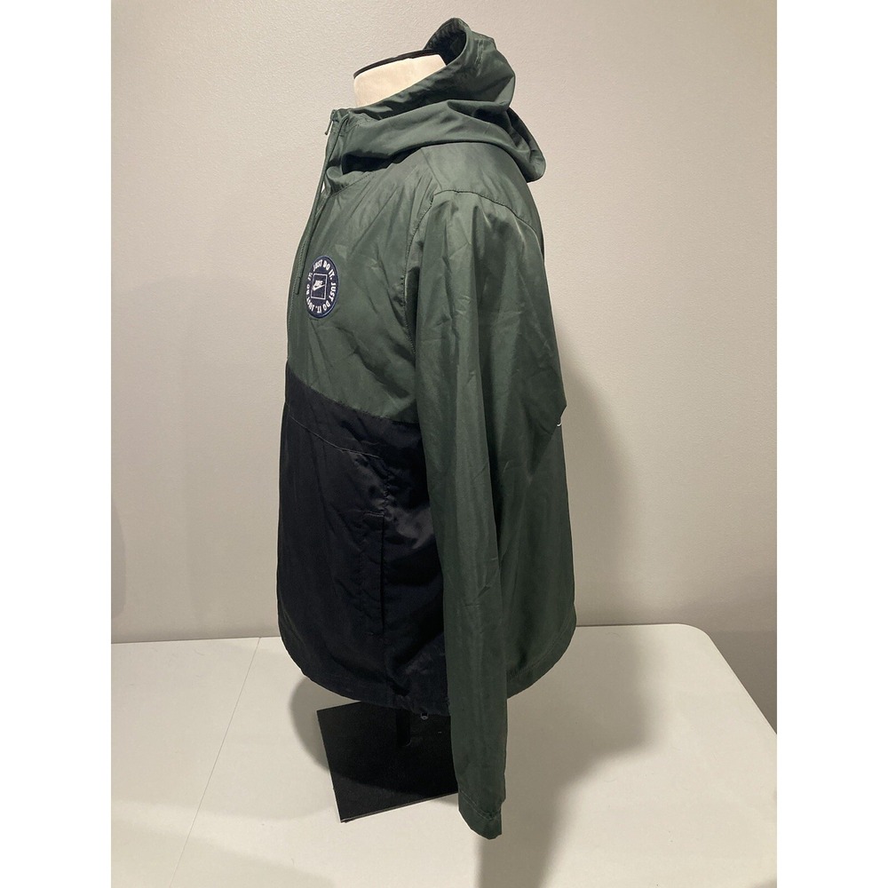 Vintage Nike 1/2 Zip Windbreaker Pullover Green Black Label Large Just Do It 90s - Picture 3 of 10